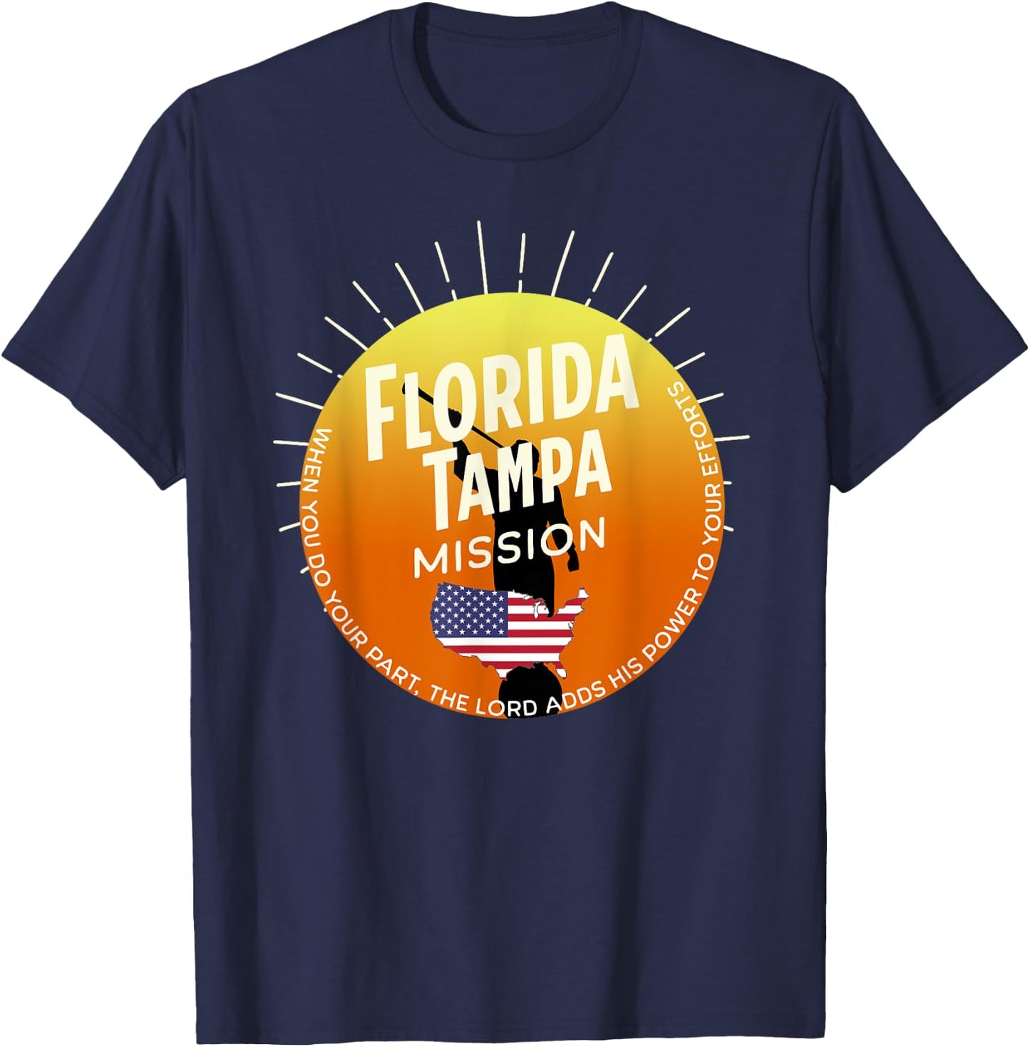 Florida Tampa Mormon LDS Mission Missionary Gift T-Shirt - T-Shirt | Navy