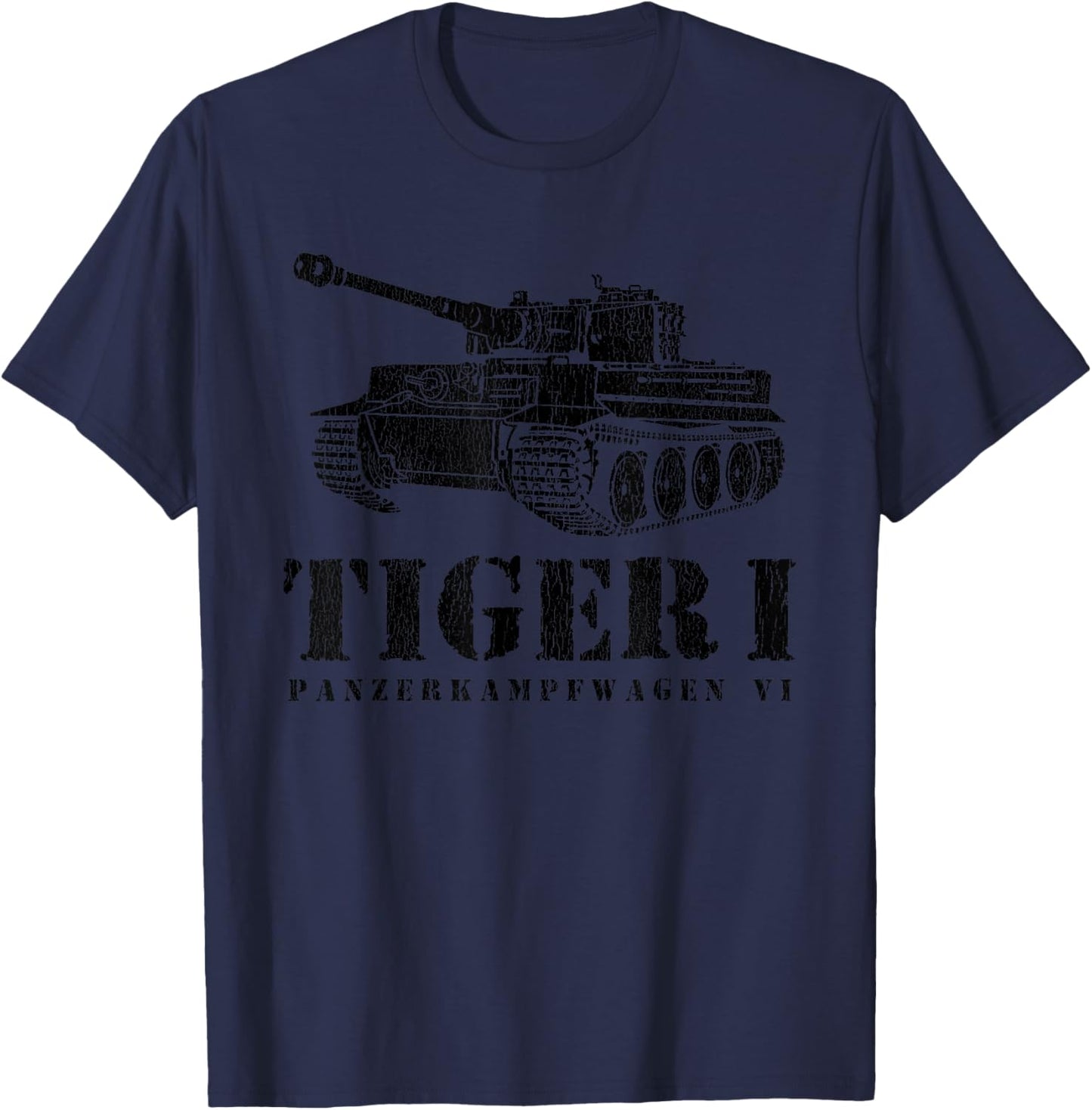 Funny Army Vintage Tiger Tank PzKpfw VI WWII Gift Men Boys T-Shirt - T-Shirt | Navy
