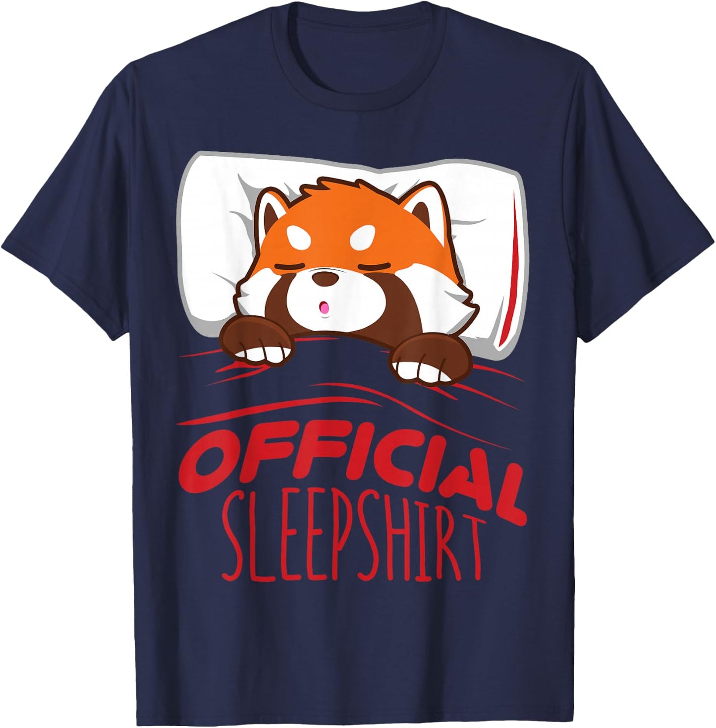 Official Sleepshirt Red Panda Sleeping T-Shirt - T-Shirt | Navy