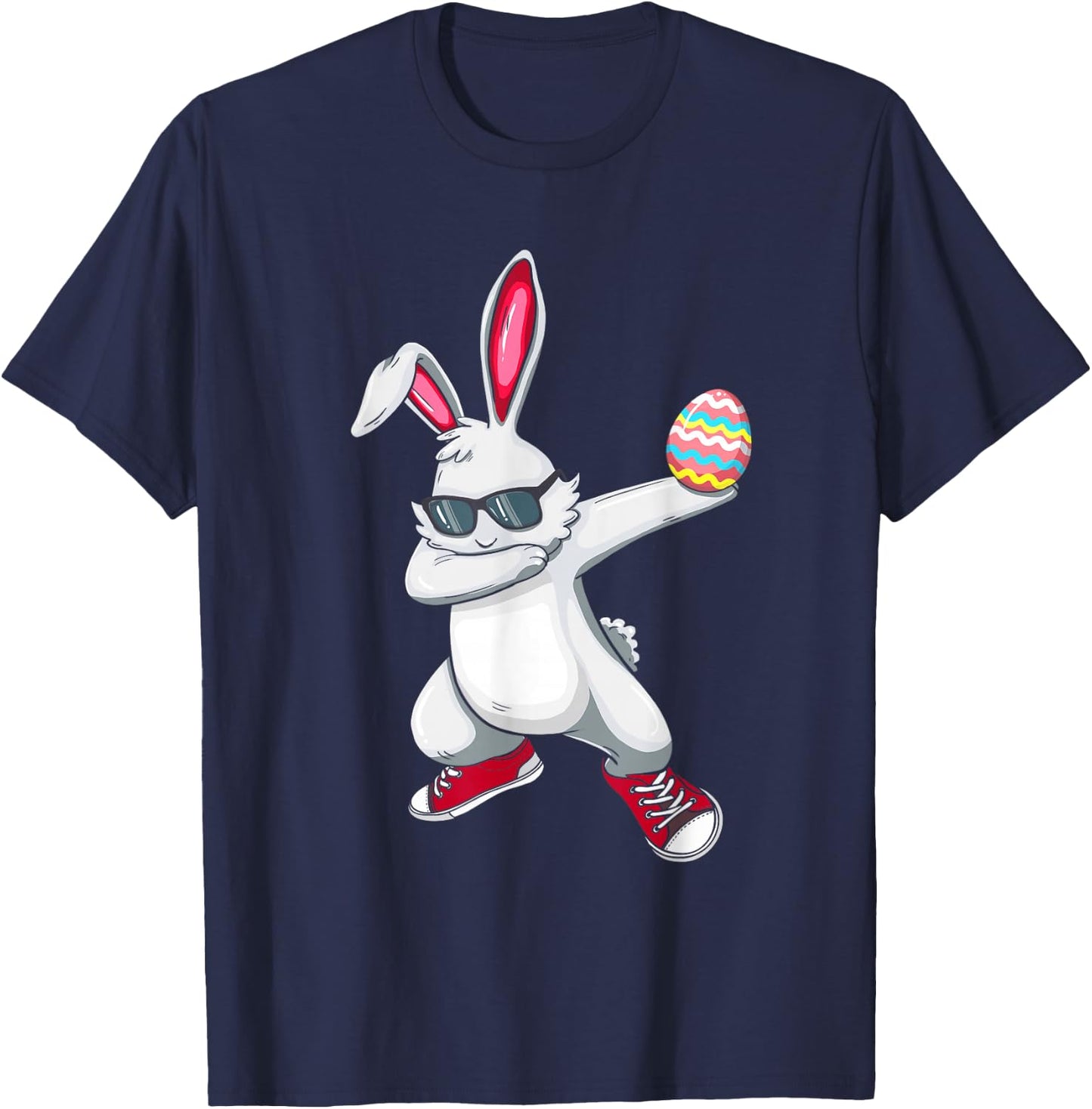 Dabbing Bunny Rabbit Easter Day Eggs Dab For Boys Girls Kids T-Shirt - T-Shirt | Navy