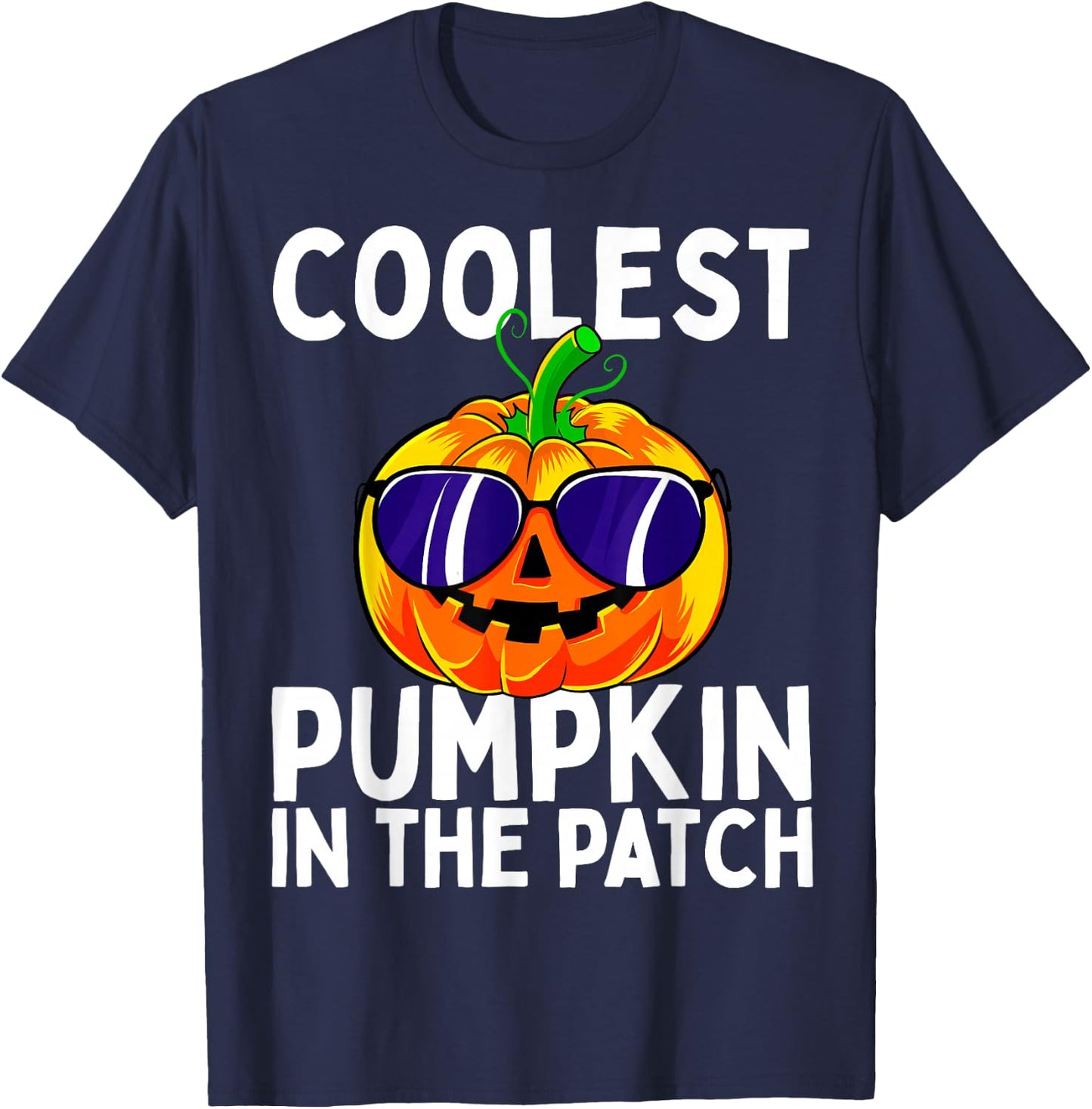 Kids Coolest Pumpkin in the Patch Halloween Boys Girls T-Shirt - T-Shirt | Navy