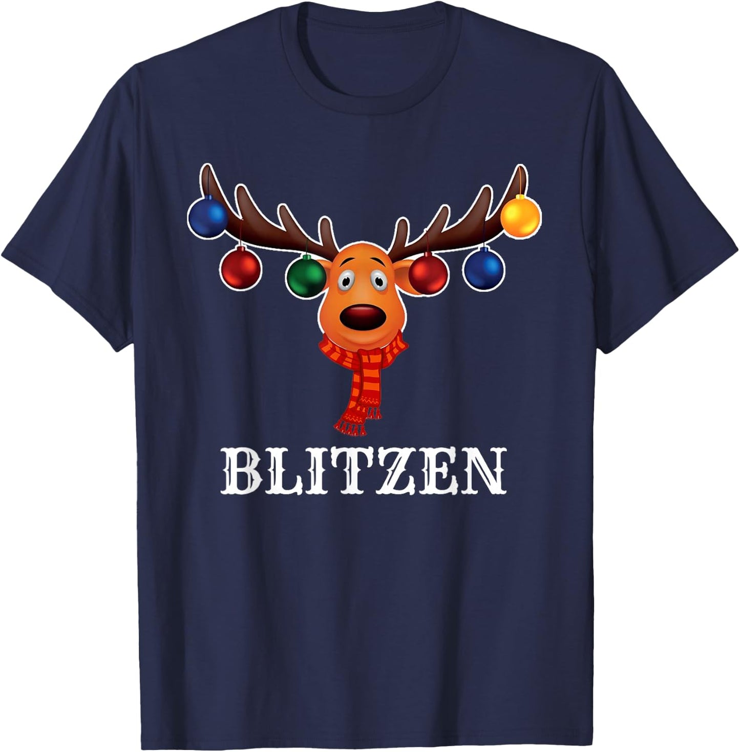 Santa Reindeer Blitzen Xmas Group Costume T-Shirt - T-Shirt | Navy