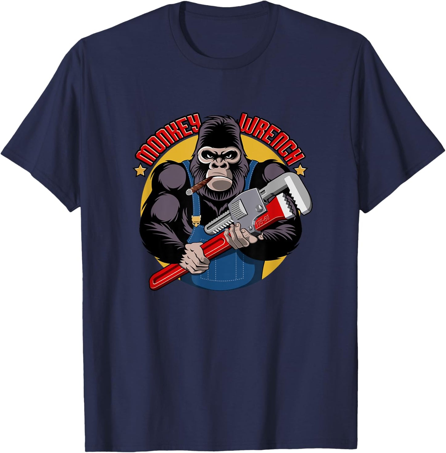 Monkey Wrench Mechanic Grease Monkey Car Repair Technician T-Shirt - T-Shirt | Navy