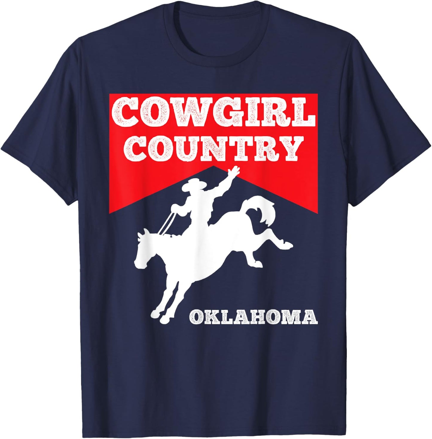 Oklahoma Cowgirl Country Horse Riding Rodeo Apparel T-Shirt - T-Shirt | Navy