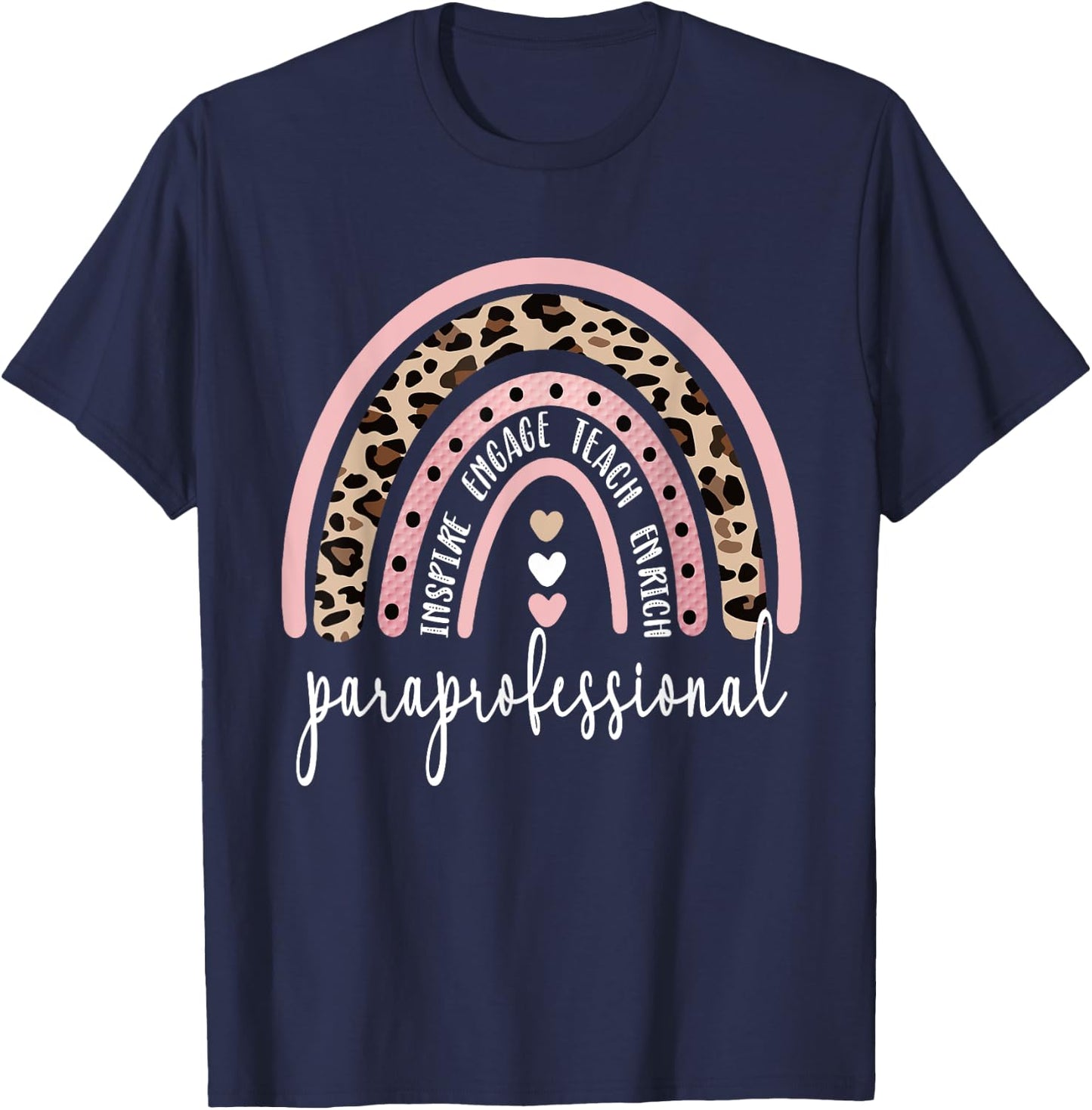 Paraprofessional Rainbow para Teacher Parapro T-Shirt - T-Shirt | Navy
