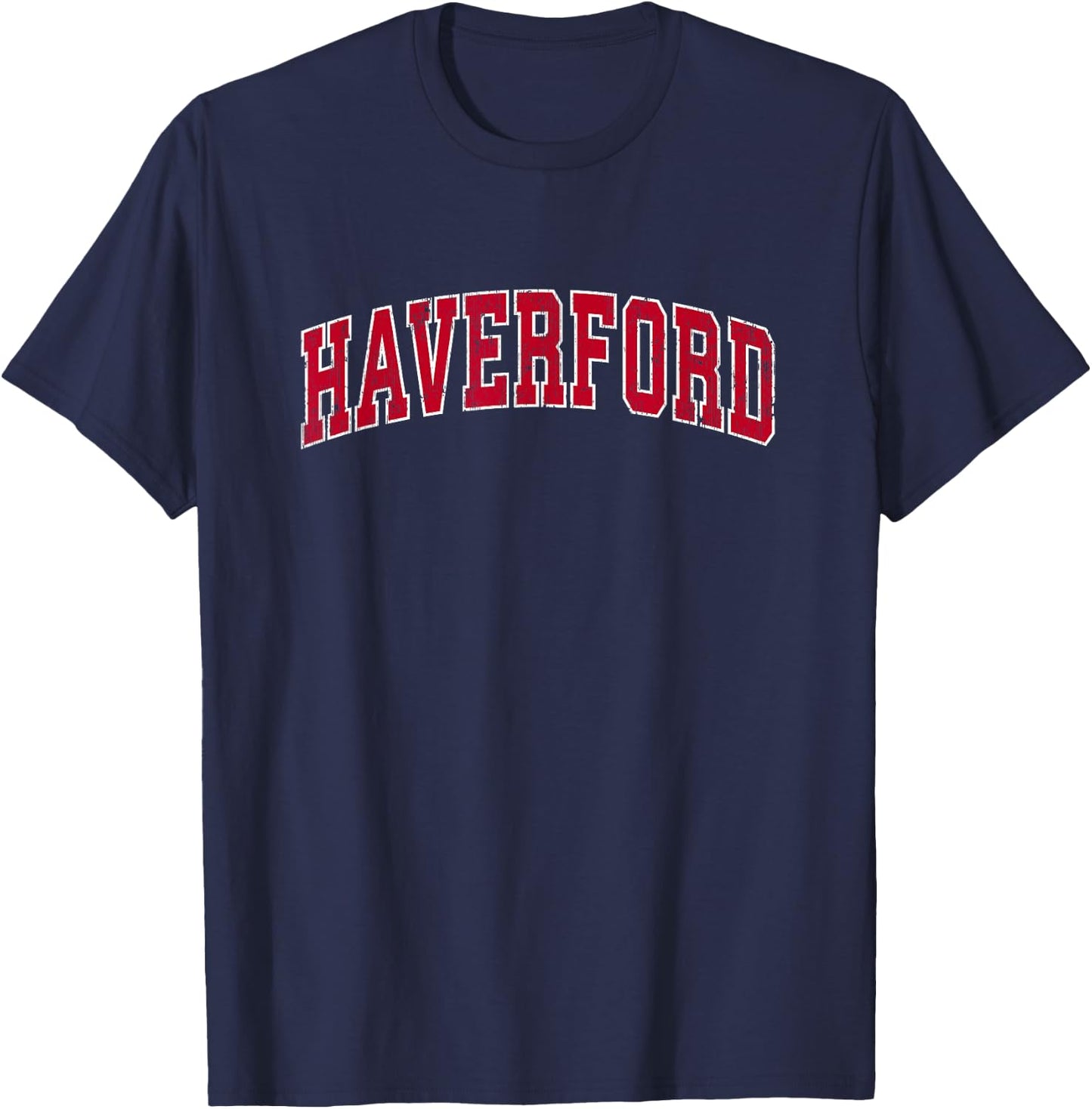 Haverford Pennsylvania PA Vintage Sports Design Red Design T-Shirt - T-Shirt | Navy