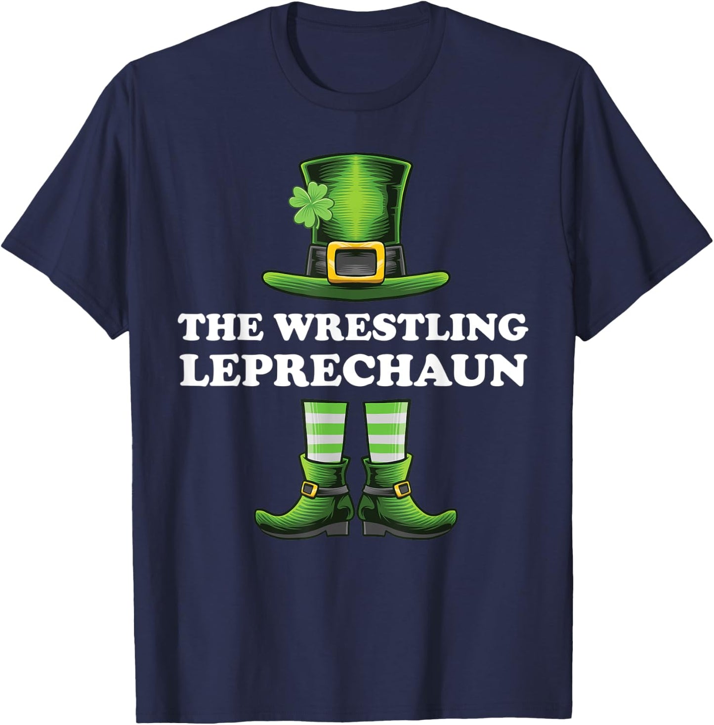 The Wrestling Leprechaun Matching Family St Patricks Day T-Shirt - T-Shirt | Navy