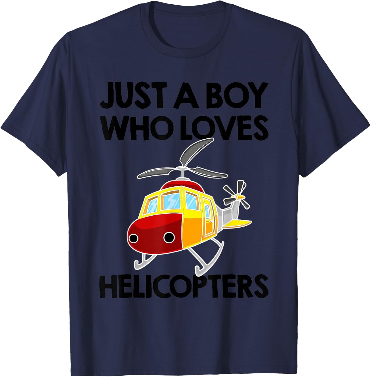 Funny Helicopter Gift Boys Toddler Kids Men Pilot Aviator T-Shirt - T-Shirt | Navy