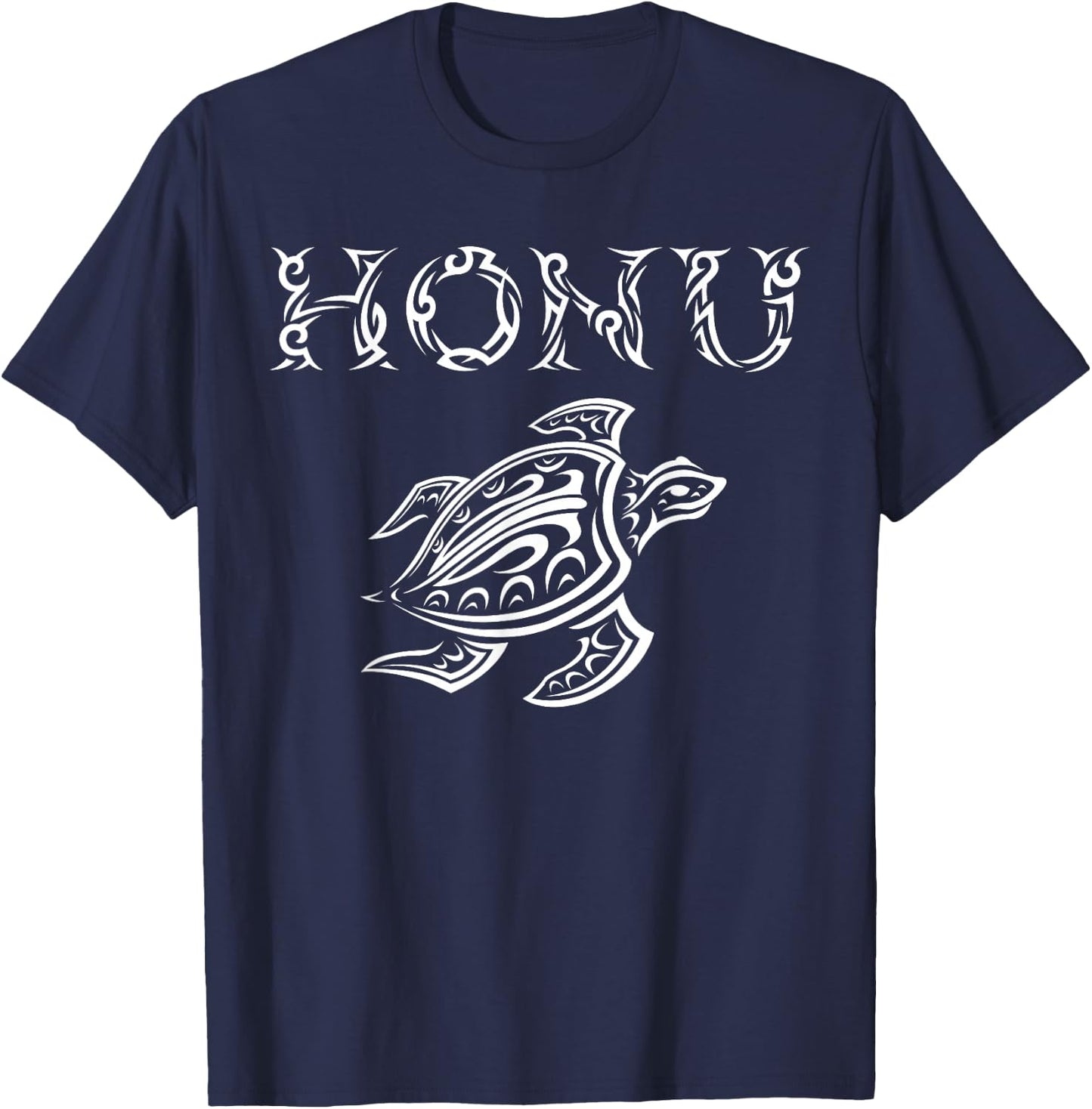 Honu Polynesian Tribal Style Sea Turtle T-Shirt - T-Shirt | Navy
