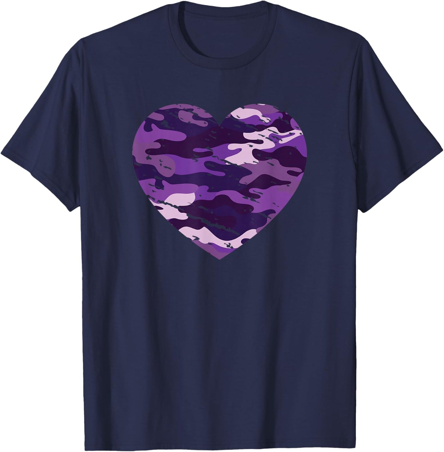 Camouflage Purple Lavender Camo Aesthetic T-Shirt - T-Shirt | Navy