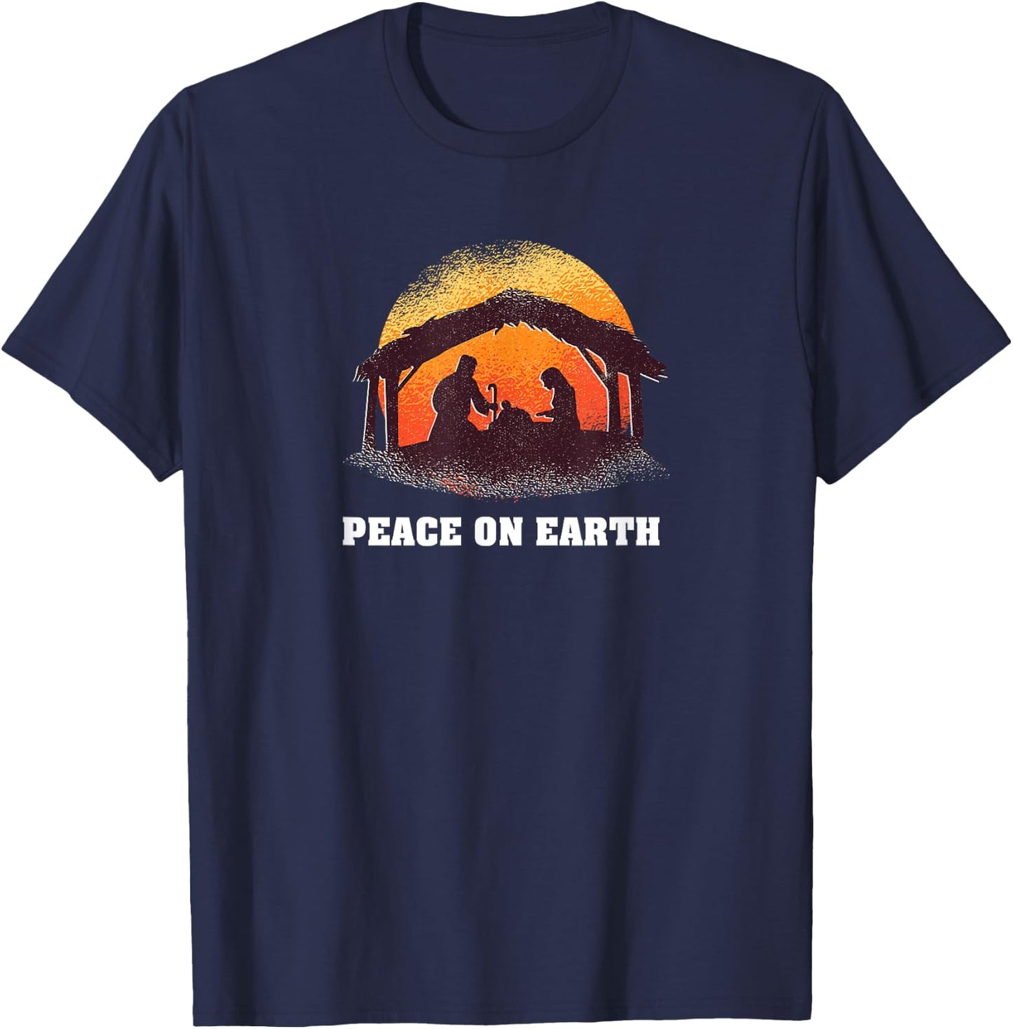 Peace On Earth - Christmas Advent Nativity Scene North Star T-Shirt - T-Shirt | Navy