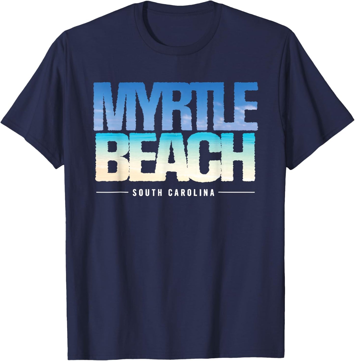 Vintage Tropical Beach Myrtle Beach South Carolina Souvenir T-Shirt - T-Shirt | Navy