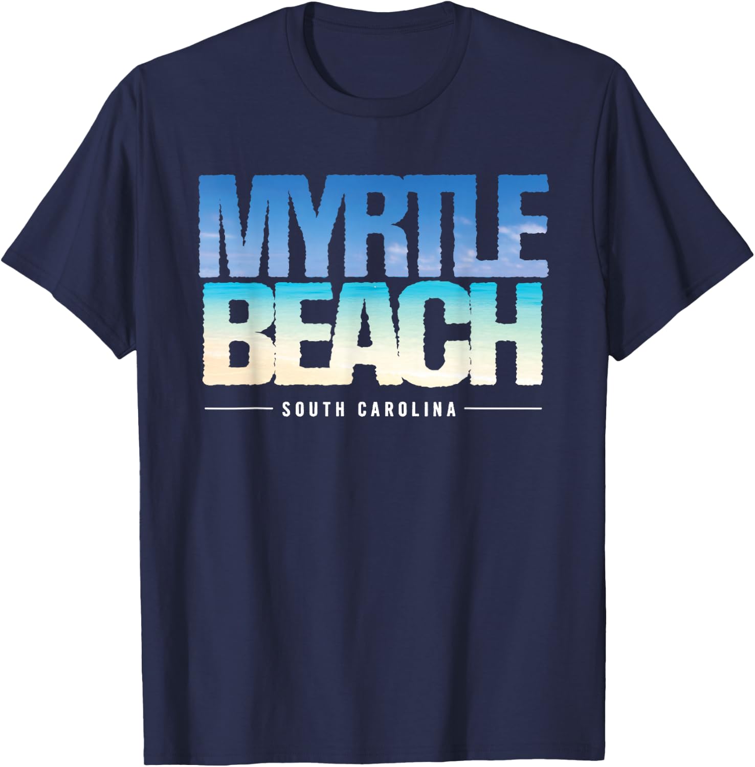 Vintage Tropical Beach Myrtle Beach South Carolina Souvenir T-Shirt - T-Shirt | Navy