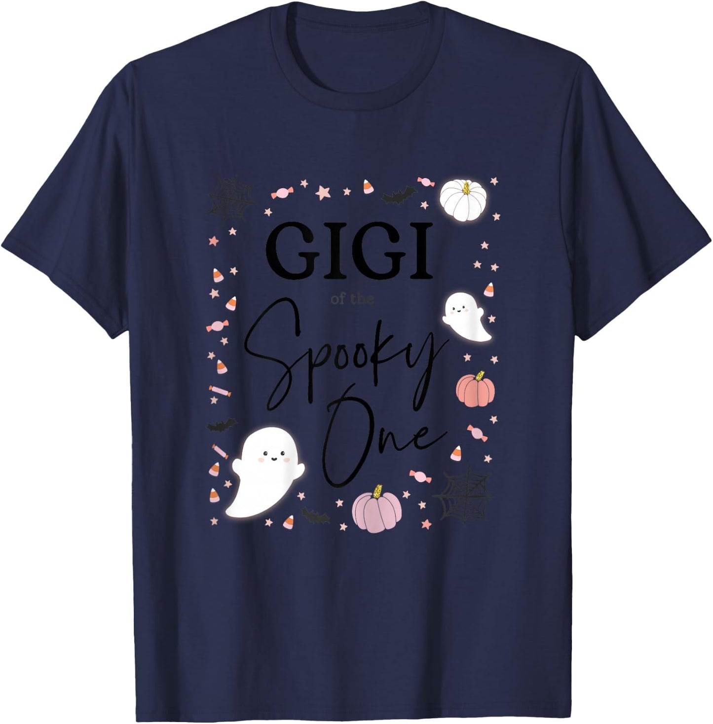 Gigi of the Spooky One Girl First Birthday Pink Halloween T-Shirt - T-Shirt | Navy