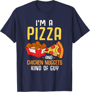 Fast Food Pizza Lover Foodie Men Boys Funny Chicken Nuggets T-Shirt - T-Shirt | Navy