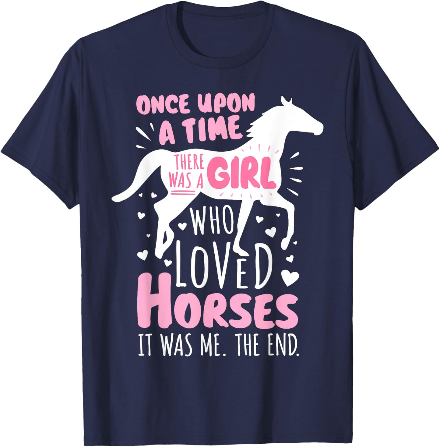 Horse Rider - A Girl Who Loved Horses - Horseback Riding T-Shirt - T-Shirt | Navy
