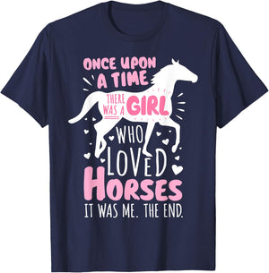 Horse Rider - A Girl Who Loved Horses - Horseback Riding T-Shirt - T-Shirt | Navy