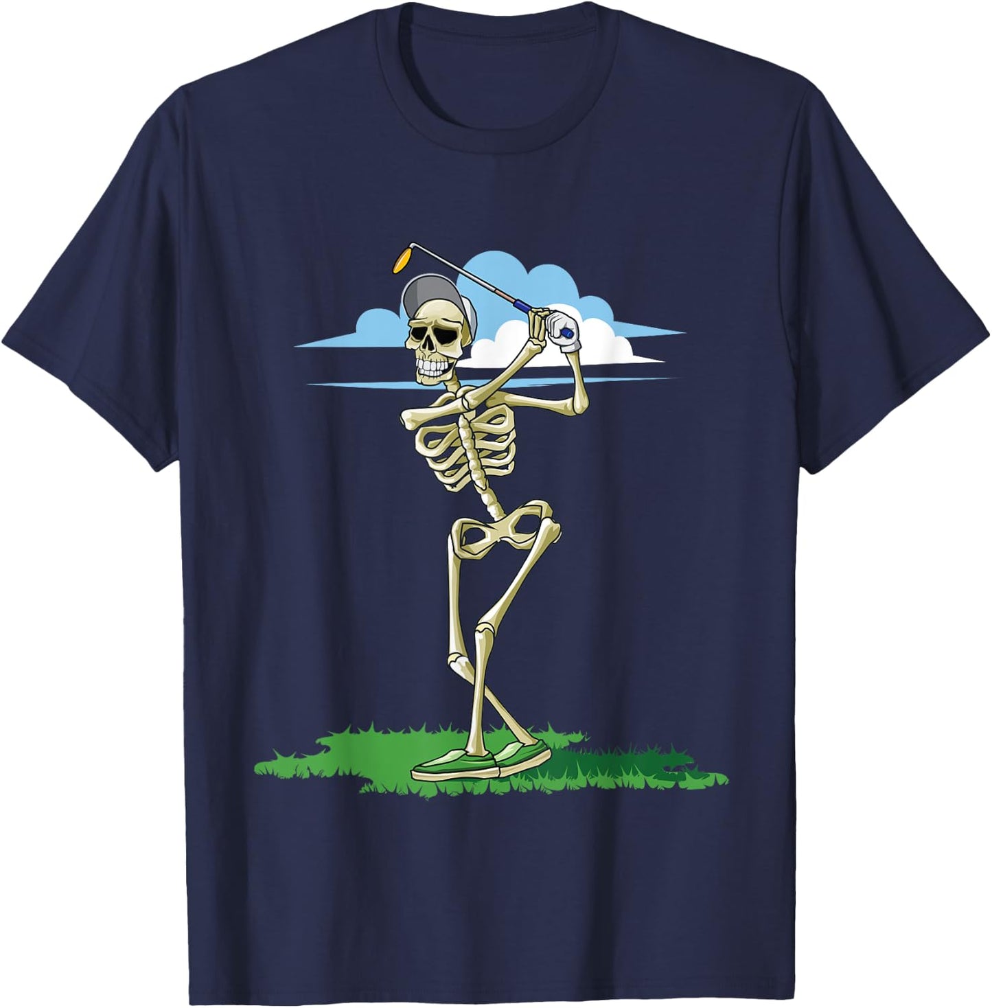Golfing Skeleton Halloween Men Golf Halloween Golfer T-Shirt - T-Shirt | Navy
