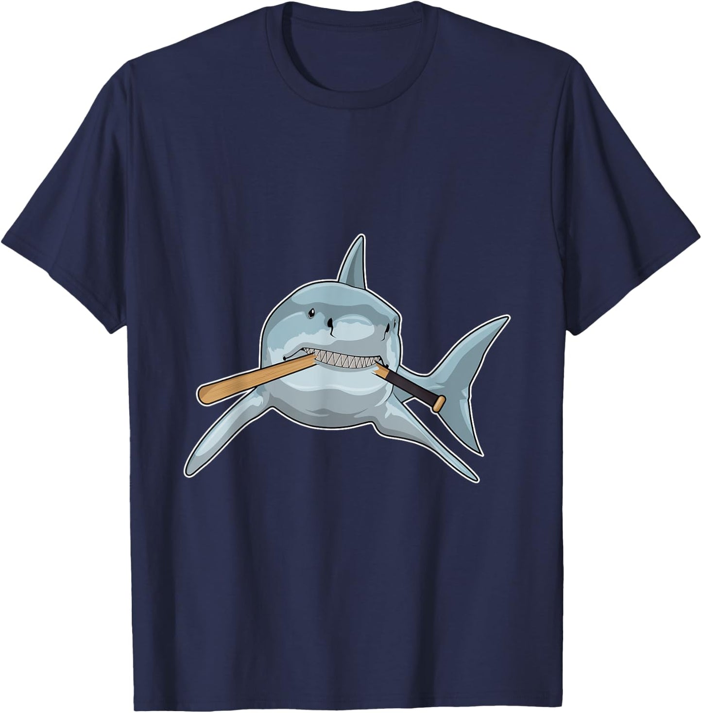 Shark Baseball Baseball bat Sports T-Shirt - T-Shirt | Navy