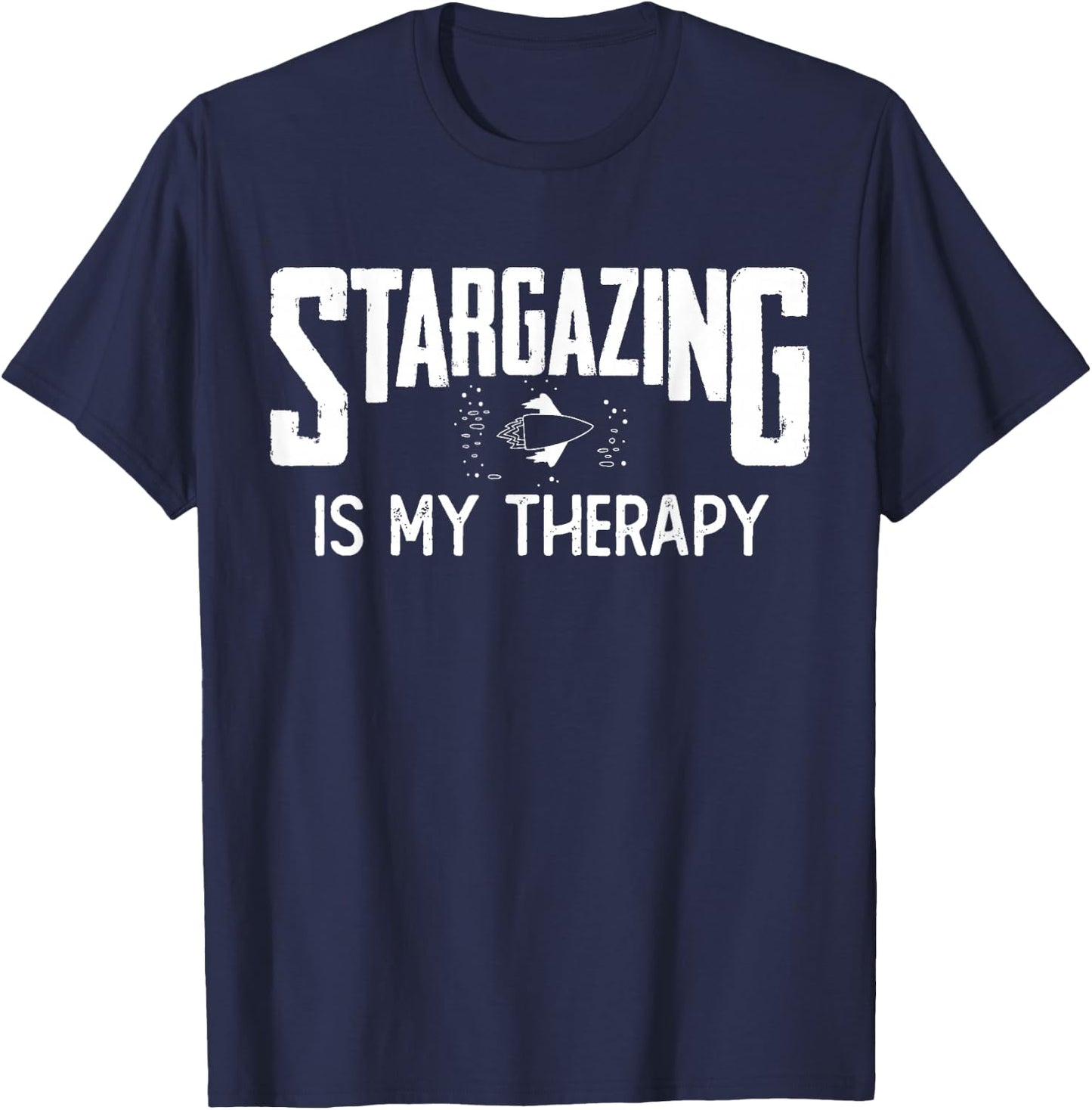 Stargazer Joke Astronomer Telescope Stargazing Astronomy T-Shirt - T-Shirt | Navy