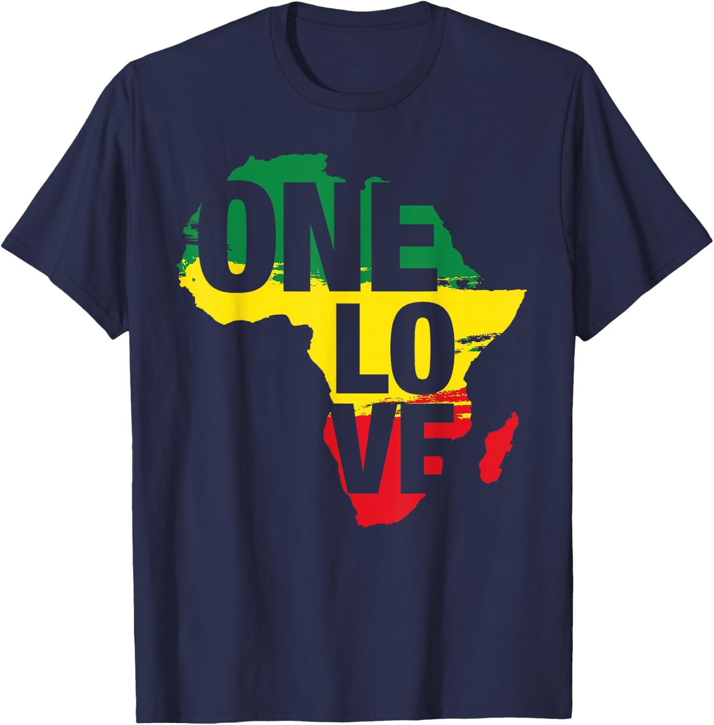 One Love Jamaican Rasta Reggae Men T-Shirt - T-Shirt | Navy