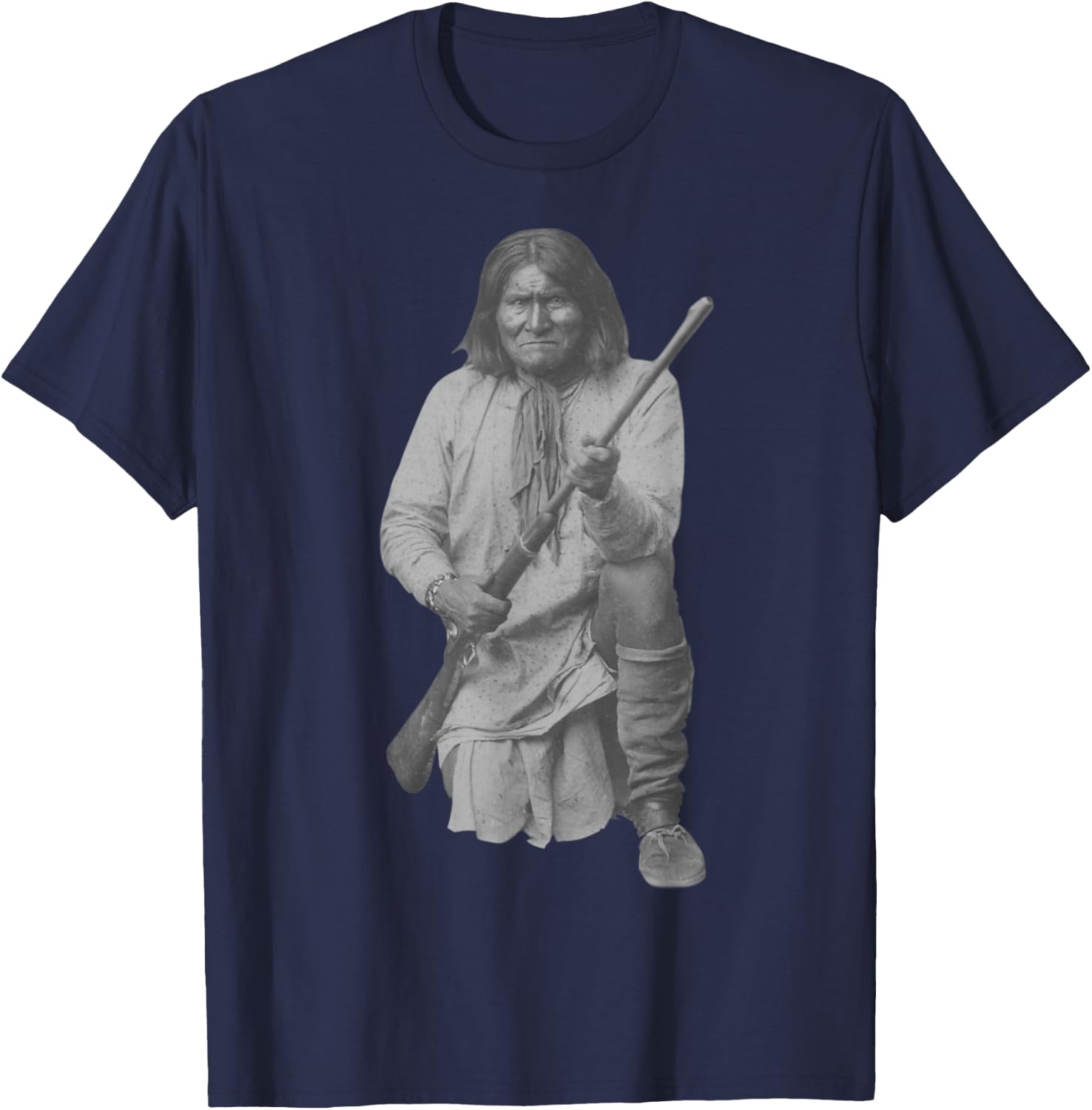 Geronimo Native American Indian Apache Warrior Hero Arizona T-Shirt - T-Shirt | Navy
