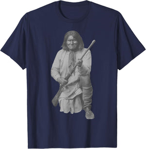 Geronimo Native American Indian Apache Warrior Hero Arizona T-Shirt - T-Shirt | Navy
