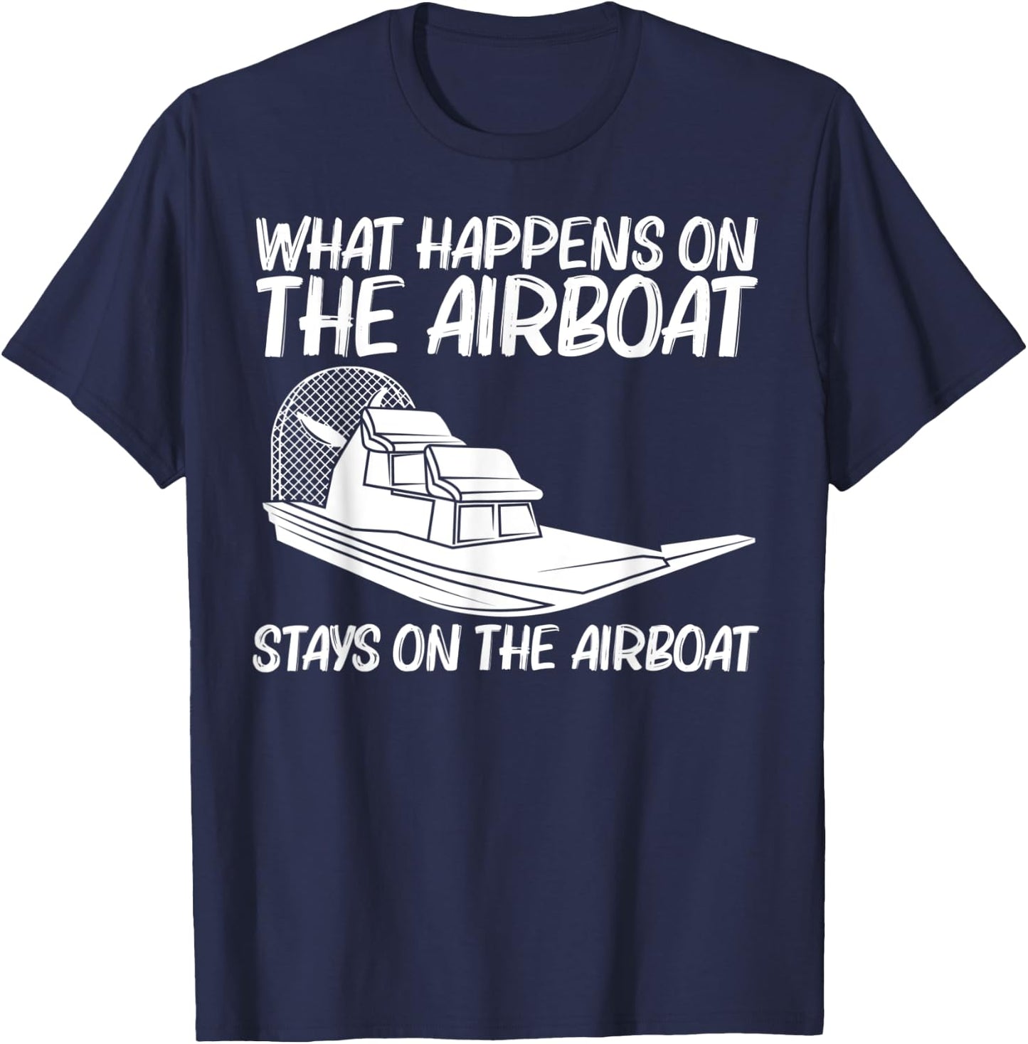 Cool Airboat Gift Women Airboat Racing Aircraft Boat T-Shirt - T-Shirt | Navy