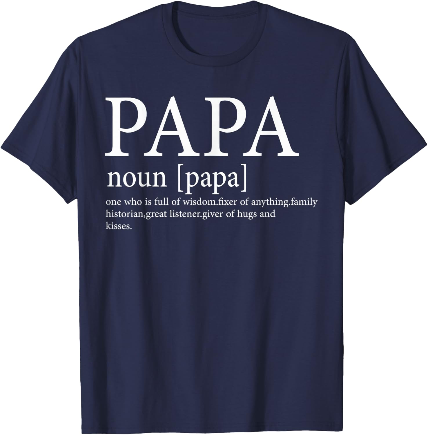 Papa Definition Grandpa Funny Fathers Day T-Shirt - T-Shirt | Navy