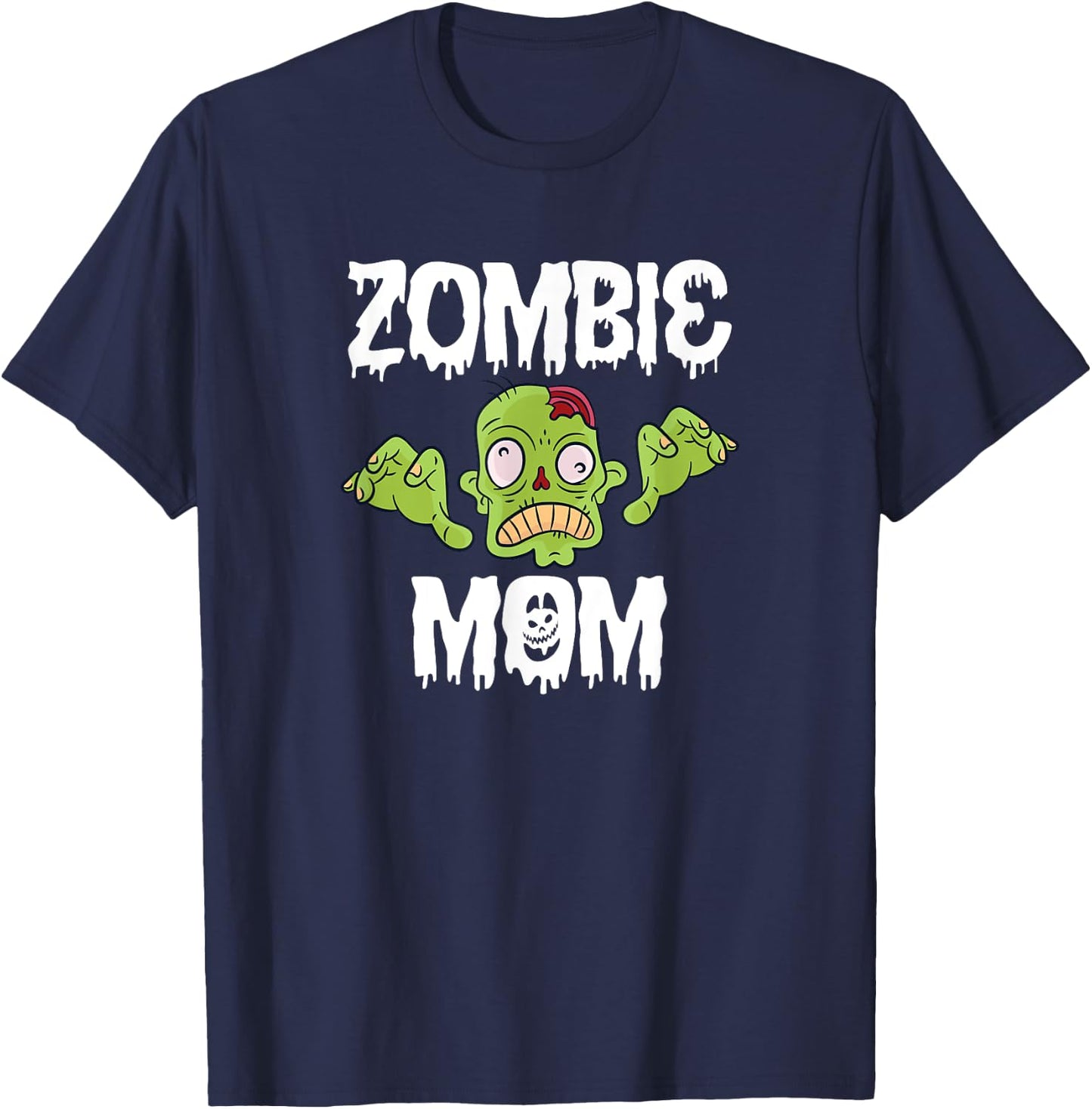 Zombie Mom Mother Matching Family Halloween T-Shirt - T-Shirt | Navy