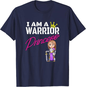 I'm a Warrior Princess Brunette for Strong Women Inspiration T-Shirt - T-Shirt | Navy
