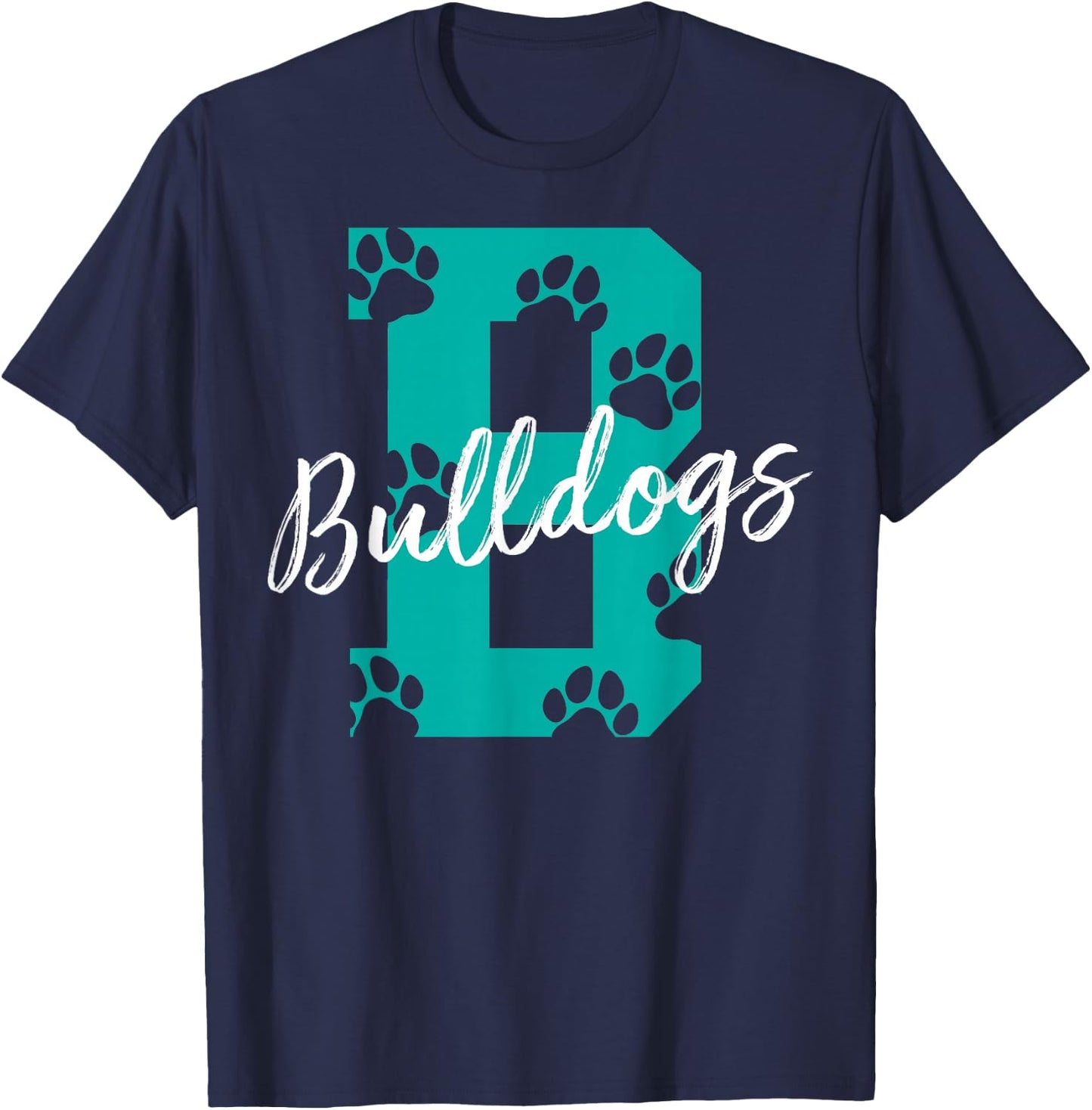 Bulldogs with Foodprints - Bulldog T-Shirt - T-Shirt | Navy
