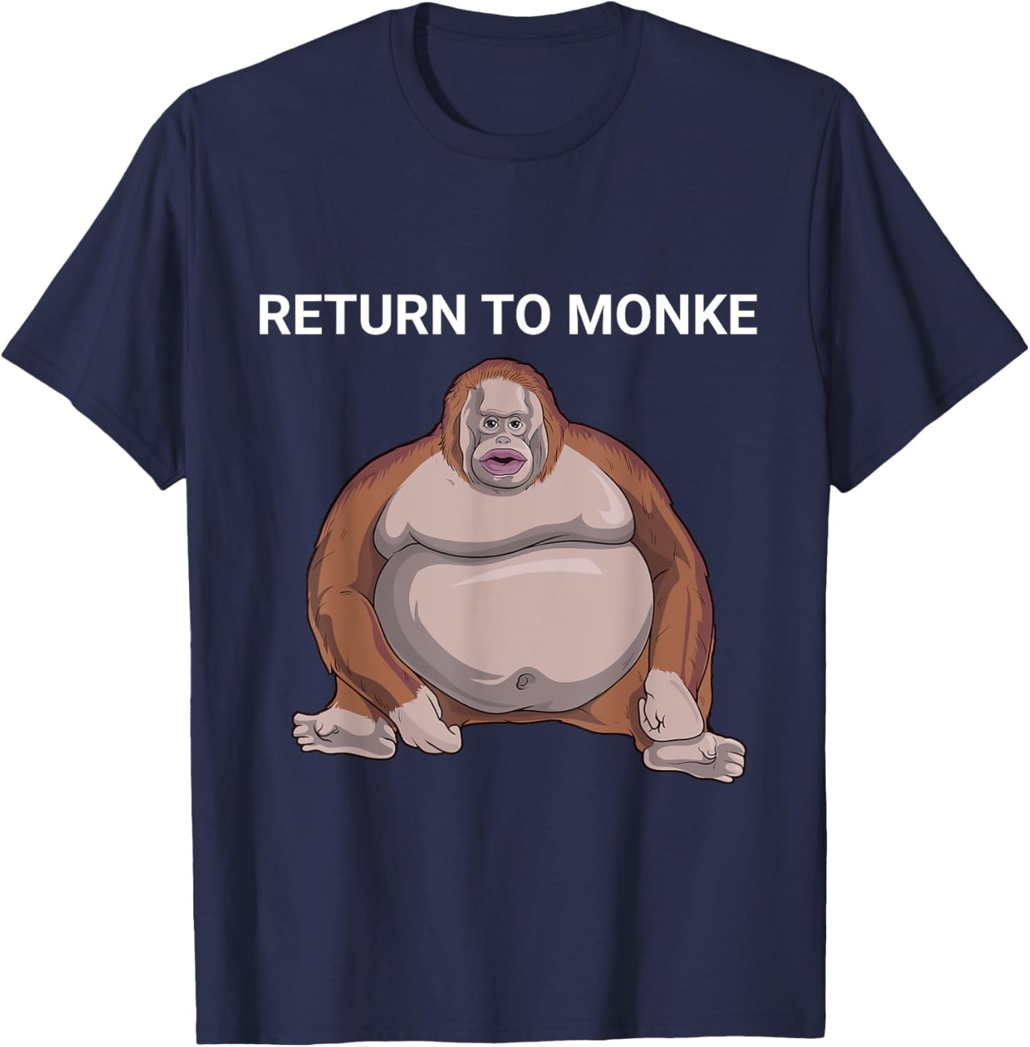 Reject Humanity Return To Monkey Uh Oh Stinky Funny Monke T-Shirt - T-Shirt | Navy