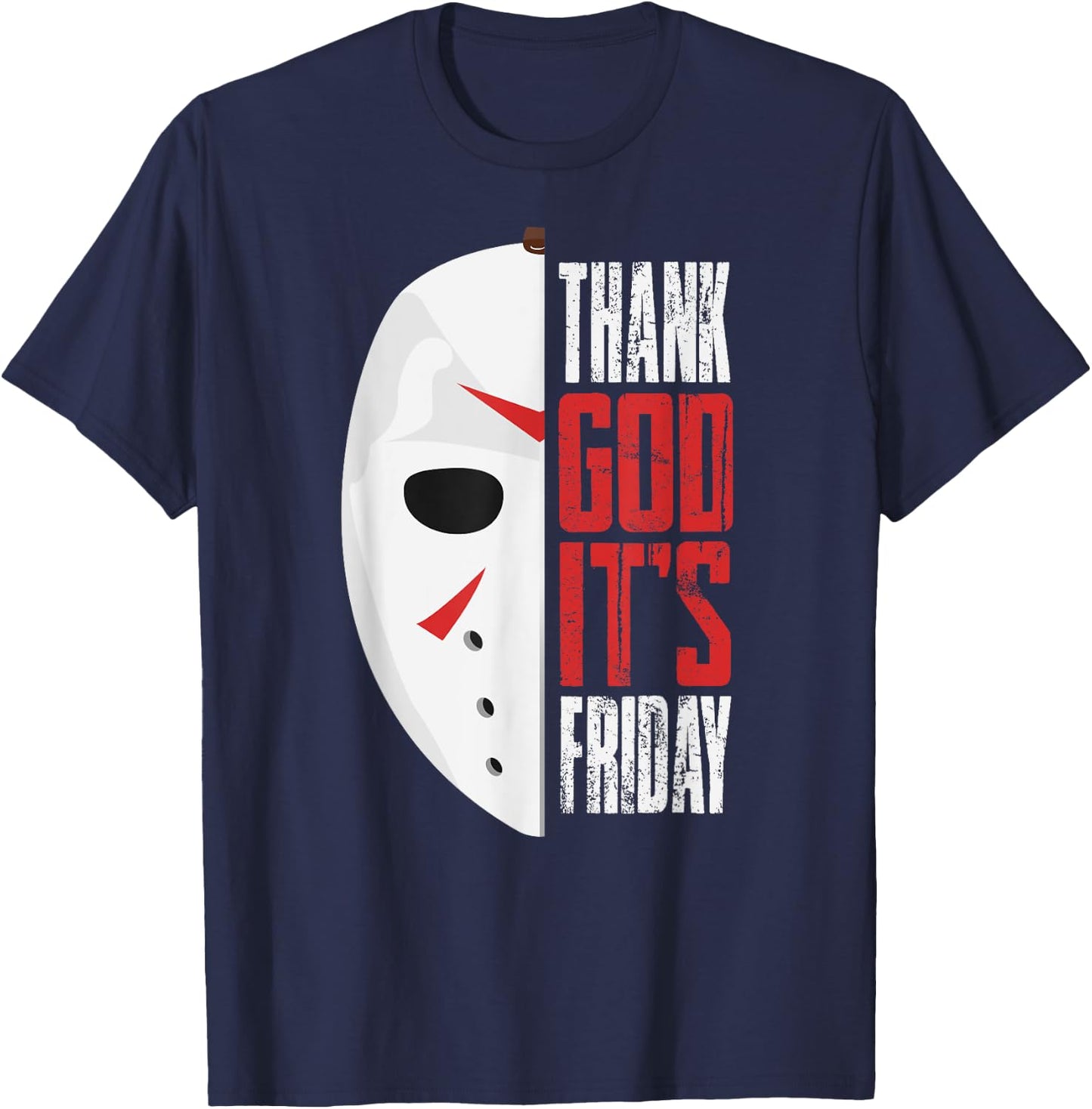 Thank God It's Friday Halloween Horror Scary Movies T-Shirt - T-Shirt | Navy