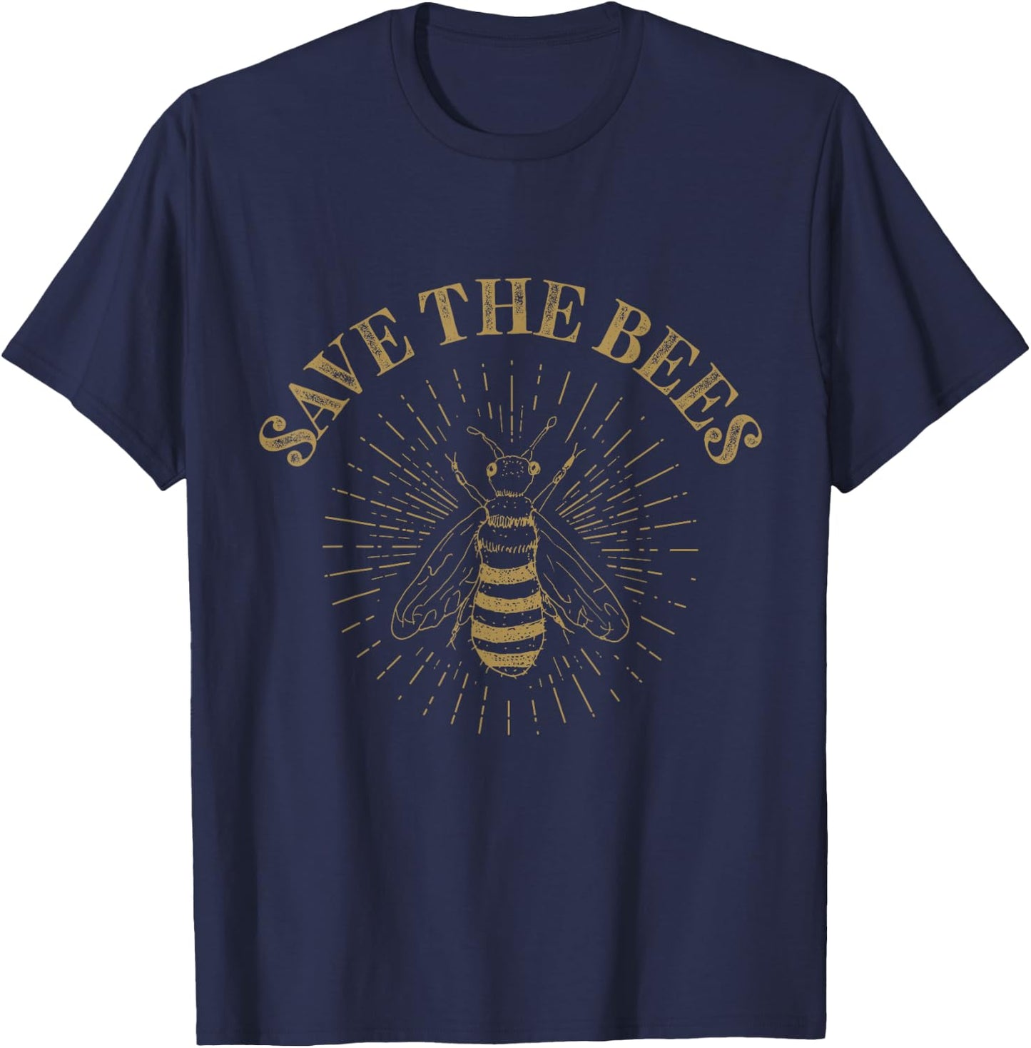 Retro Save The Bees Apiary Bee Beekeeper Earth Day T-Shirt - T-Shirt | Navy