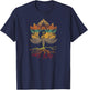 Lotus Mandala Yin Yang Sacred Geometry Spiritual T-Shirt - T-Shirt | Navy