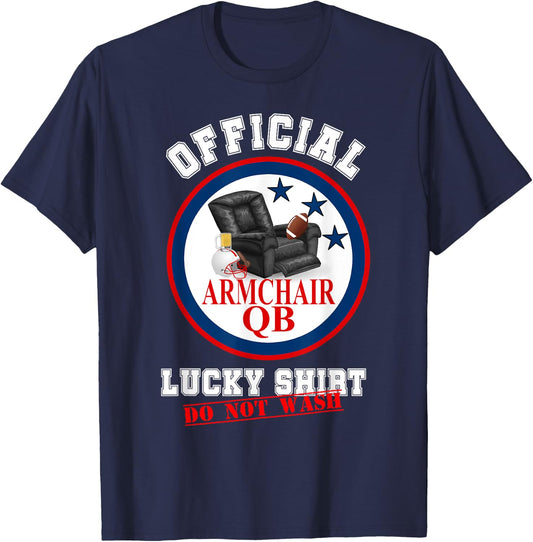 Funny Armchair QB Quarterback Fantasy Football Lucky Shirt T-Shirt - T-Shirt | Navy