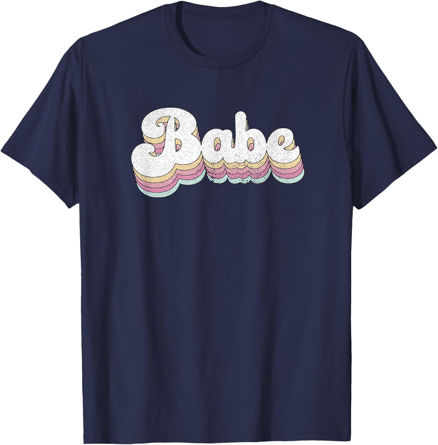 Babe Retro Bride Cute Bridesmaid Bachelorette Party T-Shirt - T-Shirt | Navy
