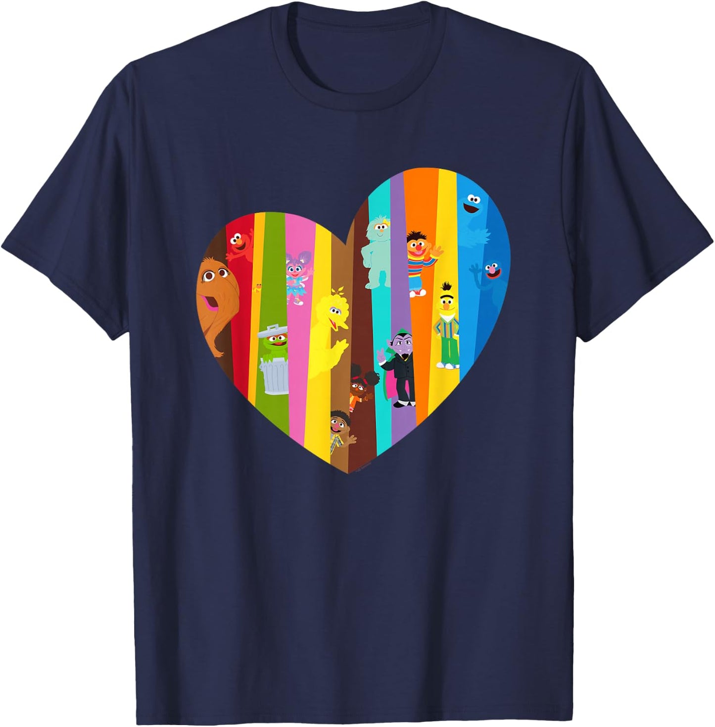 Sesame Street Heart of Many Colours with Gabrielle and Tamir T-Shirt - T-Shirt | Navy