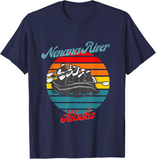 Nenana River Alaska White Water Rafting Canoeing T-Shirt - T-Shirt | Navy