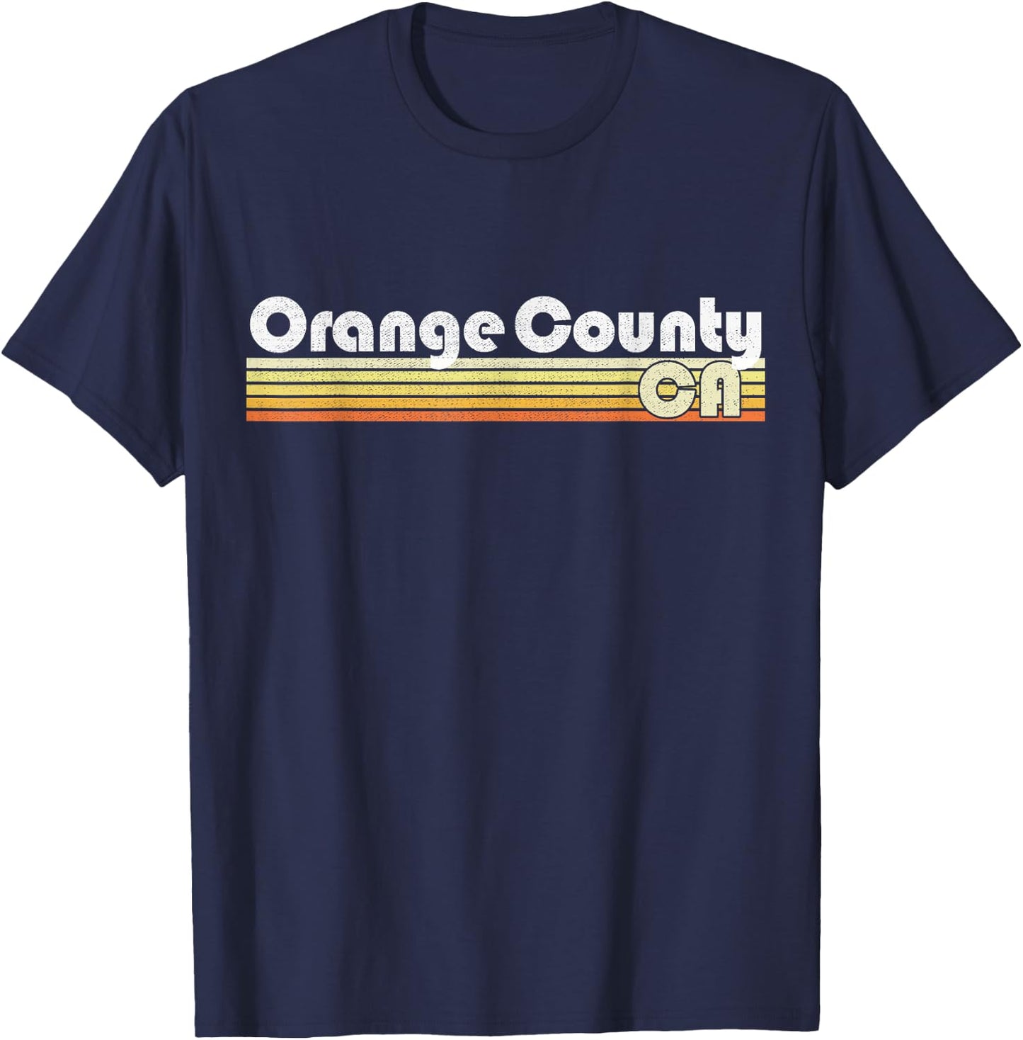 Orange County California Retro Style Vintage Pride 70s 80s T-Shirt - T-Shirt | Navy