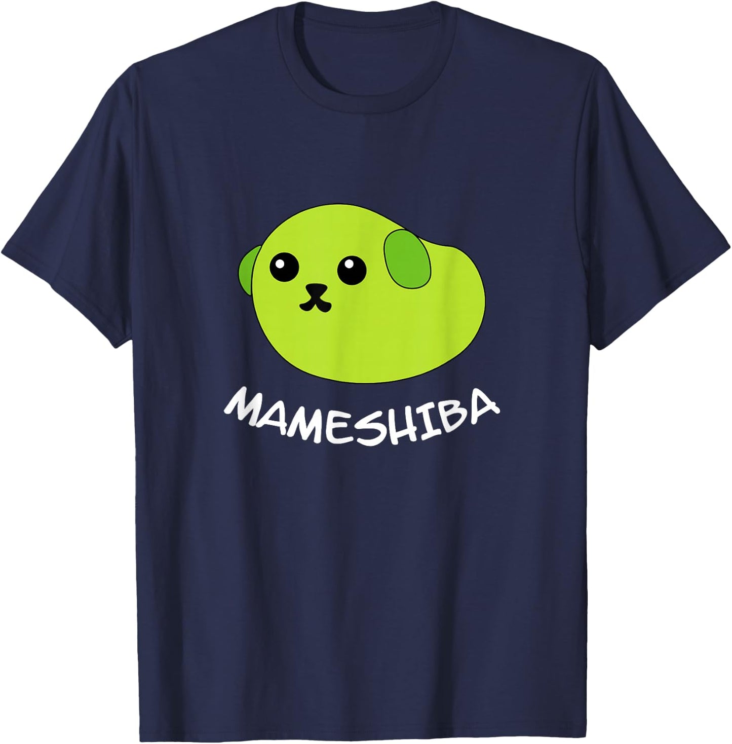 Mameshiba Edamame Bean Dog Shirt with cute grean pea T-Shirt - T-Shirt | Navy
