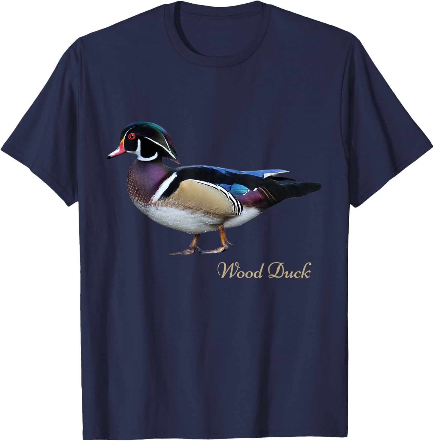 Wood Duck Bird Ornithology T-Shirt - T-Shirt | Navy