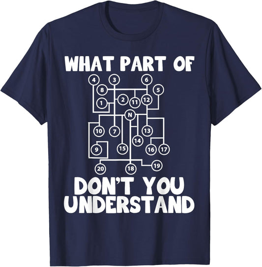 What Part of Transport Truck Gear Shift Pattern Understand T-Shirt - T-Shirt | Navy