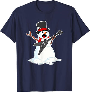 Metal Christmas Funny Heavy Metal Snowman T-Shirt - T-Shirt | Navy