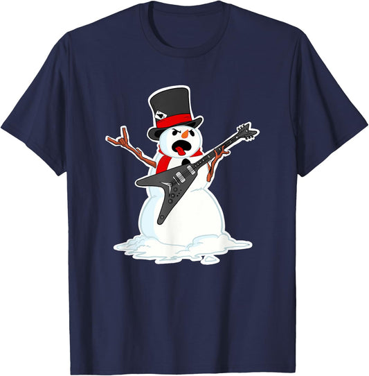 Metal Christmas Funny Heavy Metal Snowman T-Shirt - T-Shirt | Navy