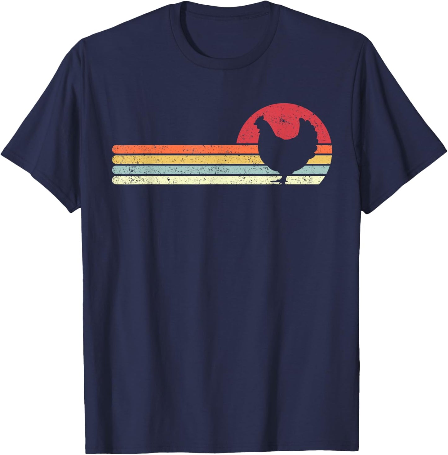 Chicken Shirt. Retro Style T-Shirt - T-Shirt | Navy
