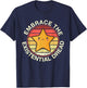 Embrace Existential Dread Retro Vintage Star Kawaii Nihilism T-Shirt - T-Shirt | Navy