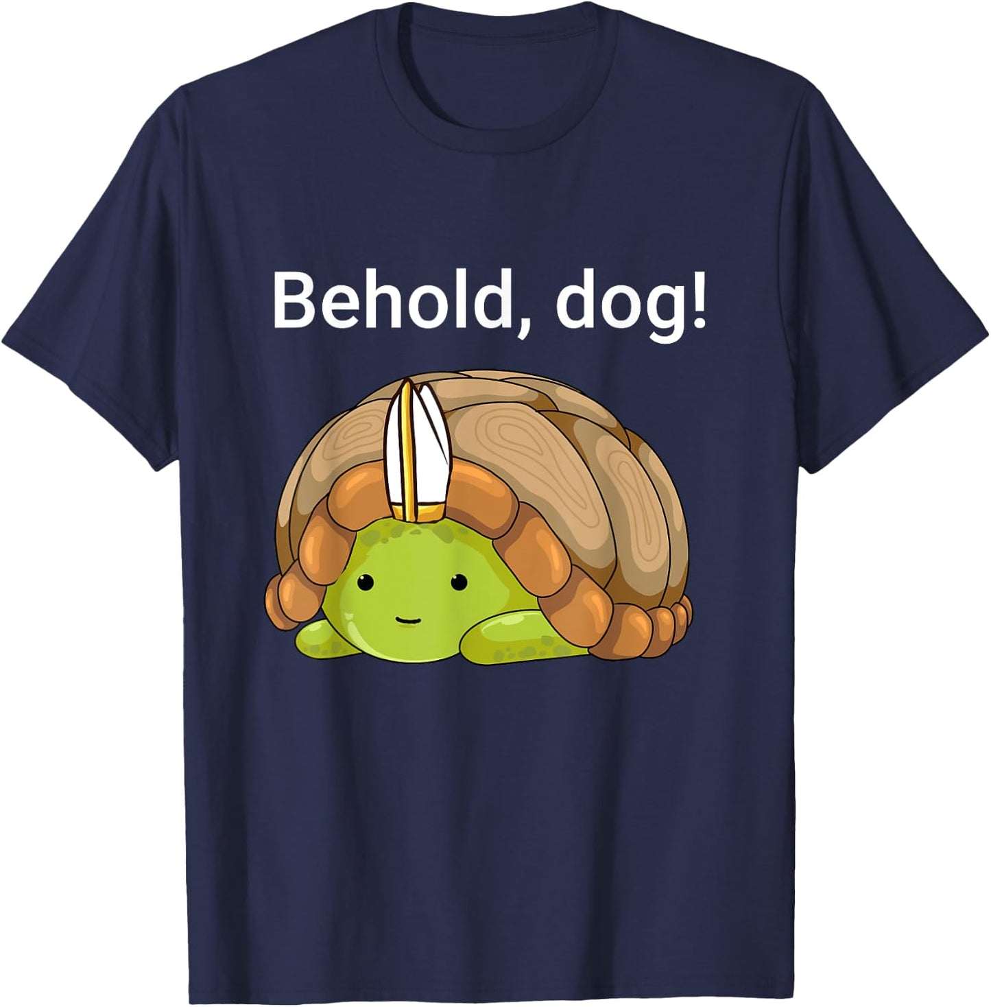 Behold Dog Funny Turtle Wearing A Priest Hat Women Girls Kids T-Shirt - T-Shirt | Navy