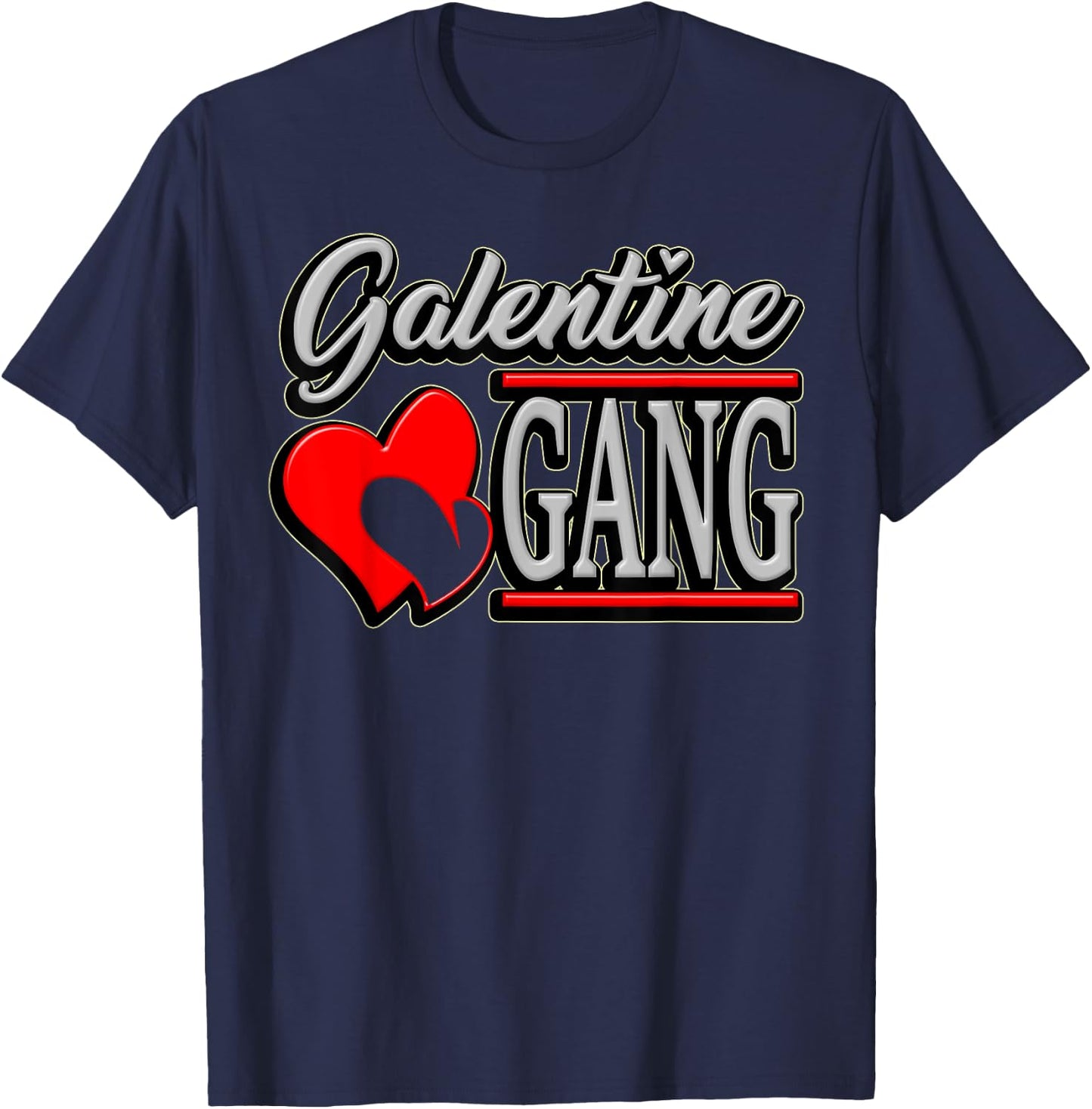 Galentine Gang - Funny Valentines Day with the Girl Squad T-Shirt - T-Shirt | Navy